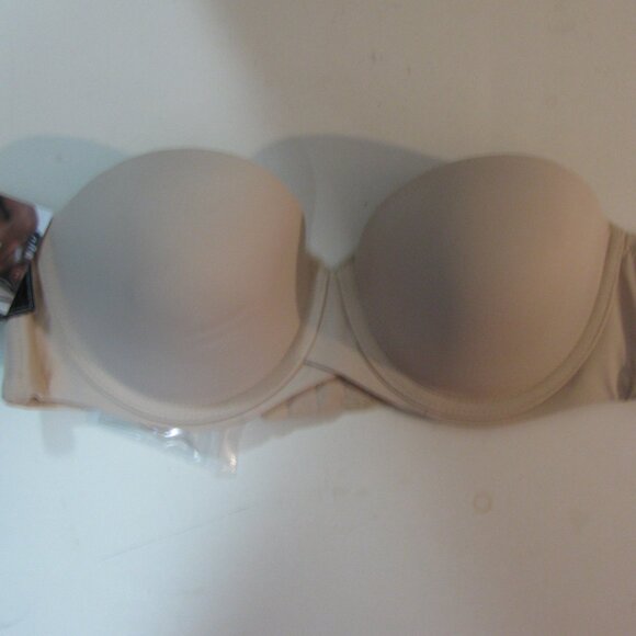 Maidenform Beige Bra NWT $17.98 Tan 36B 34C Wear 5 Ways New Strapless Stay Put - Picture 1 of 5